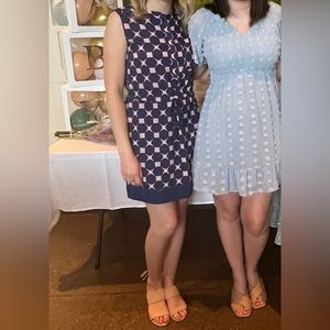 Small blue & pink satin-like dress